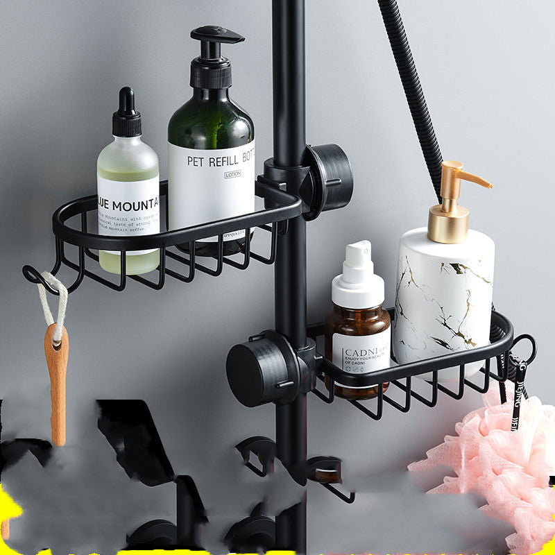 Aluminum Wall-Mounted Shower Storage Rack – Rustproof & Punch-Free