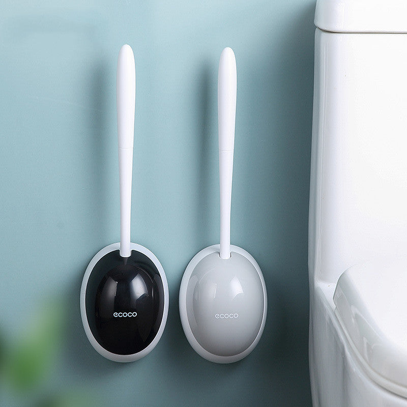 Wall-Mounted Toilet Brush with Silicone Head – Hygienic & Space-Saving