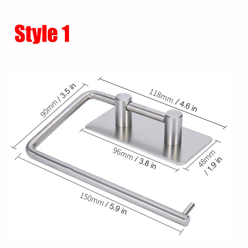 Wall-Mounted Toilet Paper Holder – Minimalist Hook Design for Bathroom