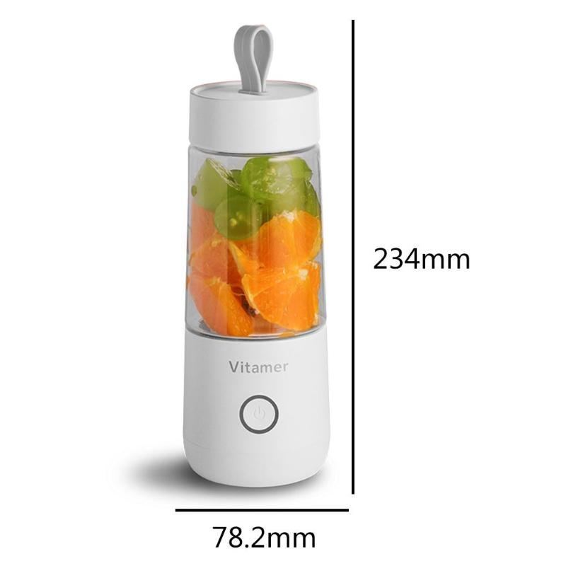 350ml Portable Blender Juicer Electric USB Rechargeable Mixer Smoothie Slushy Cup Kitchen Gadgets