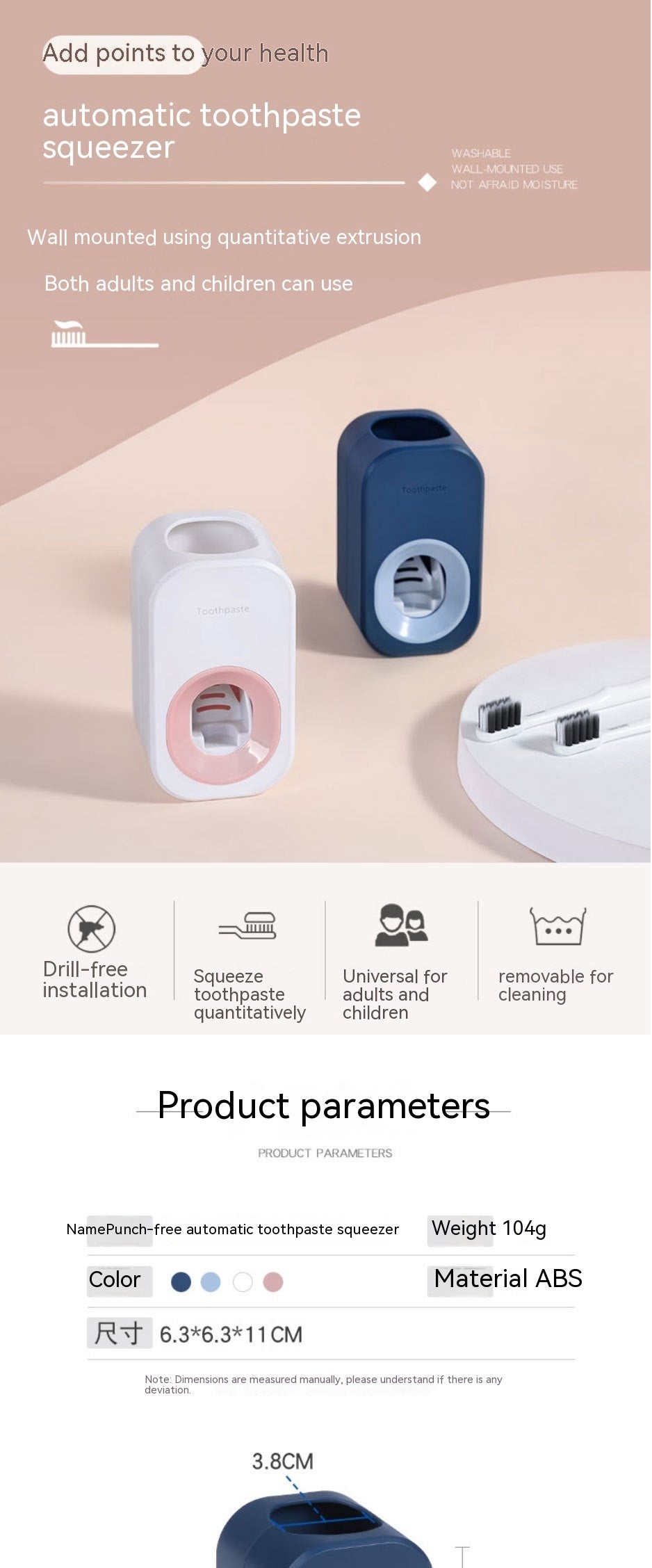 Automatic Toothpaste Squeezer Wall Mount