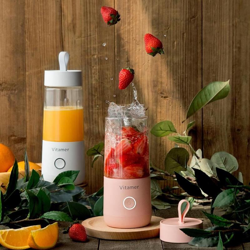 350ml Portable Blender Juicer Electric USB Rechargeable Mixer Smoothie Slushy Cup Kitchen Gadgets
