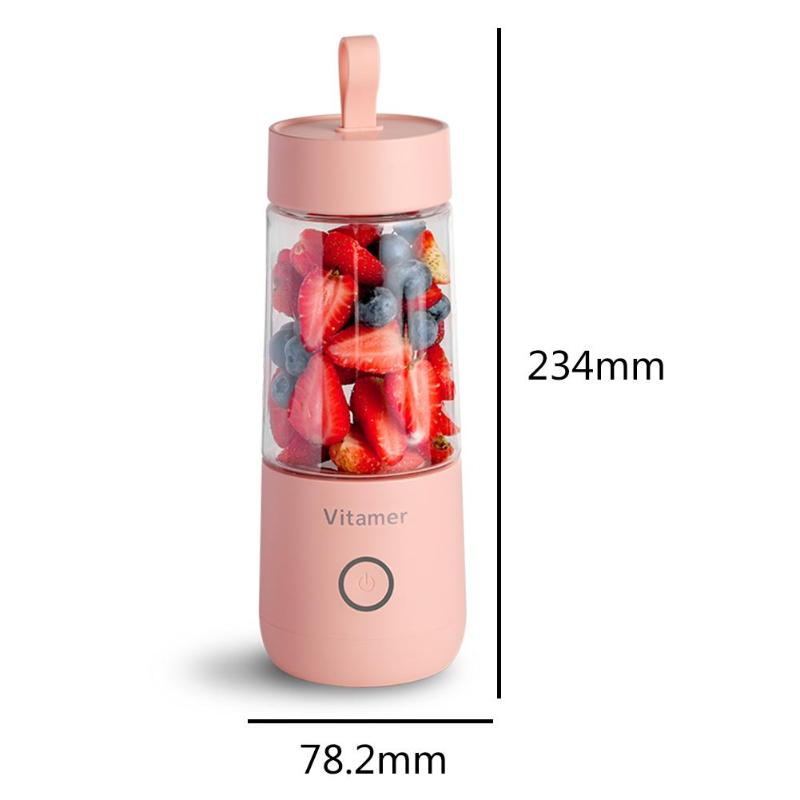 350ml Portable Blender Juicer Electric USB Rechargeable Mixer Smoothie Slushy Cup Kitchen Gadgets