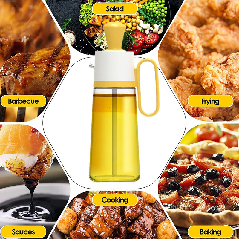 2 In 1 Oil Dispenser With Silicon Brush BBQ Oil Spray Glass Bottle Silicone For Barbecue Kitchen Gadgets