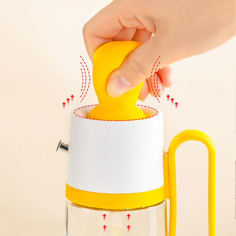 2 In 1 Oil Dispenser With Silicon Brush BBQ Oil Spray Glass Bottle Silicone For Barbecue Kitchen Gadgets