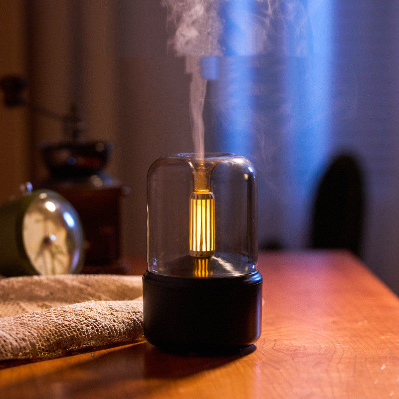 Atmosphere Light Humidifier Candlelight Aroma Diffuser Portable 120ml Electric USB Air Humidifier Cool Light
