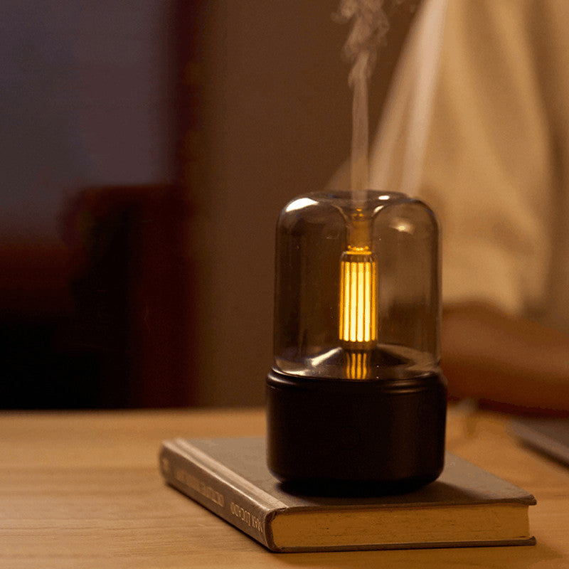Atmosphere Light Humidifier Candlelight Aroma Diffuser Portable 120ml Electric USB Air Humidifier Cool Light