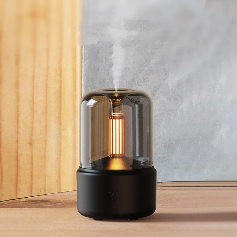 Atmosphere Light Humidifier Candlelight Aroma Diffuser Portable 120ml Electric USB Air Humidifier Cool Light