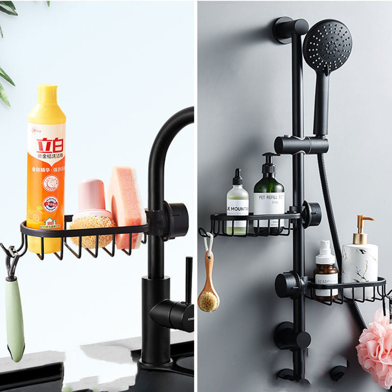 Aluminum Wall-Mounted Shower Storage Rack – Rustproof & Punch-Free