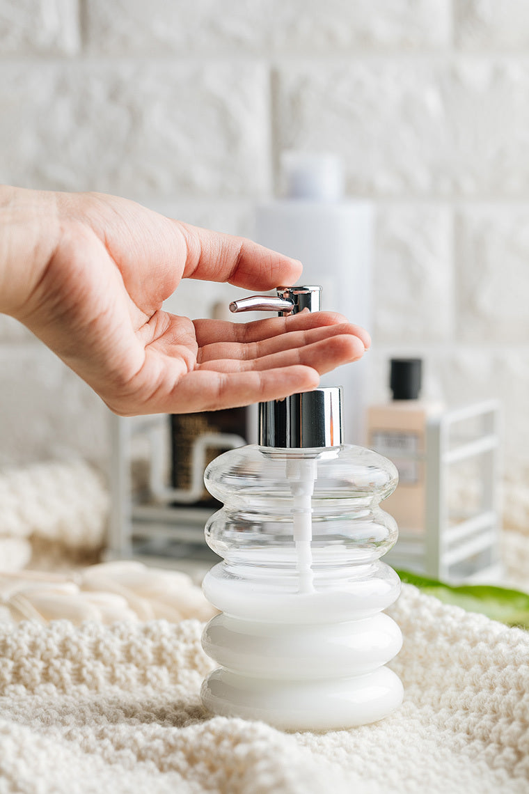 Glass Soap & Lotion Dispenser – Bathroom Countertop Bottle with Pump