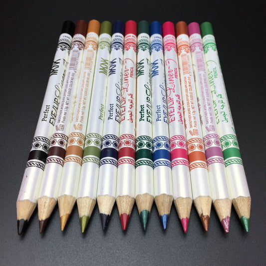 Cosmetics 12 Colors Glitter Lip liner Eyeliner Pencil Makeup