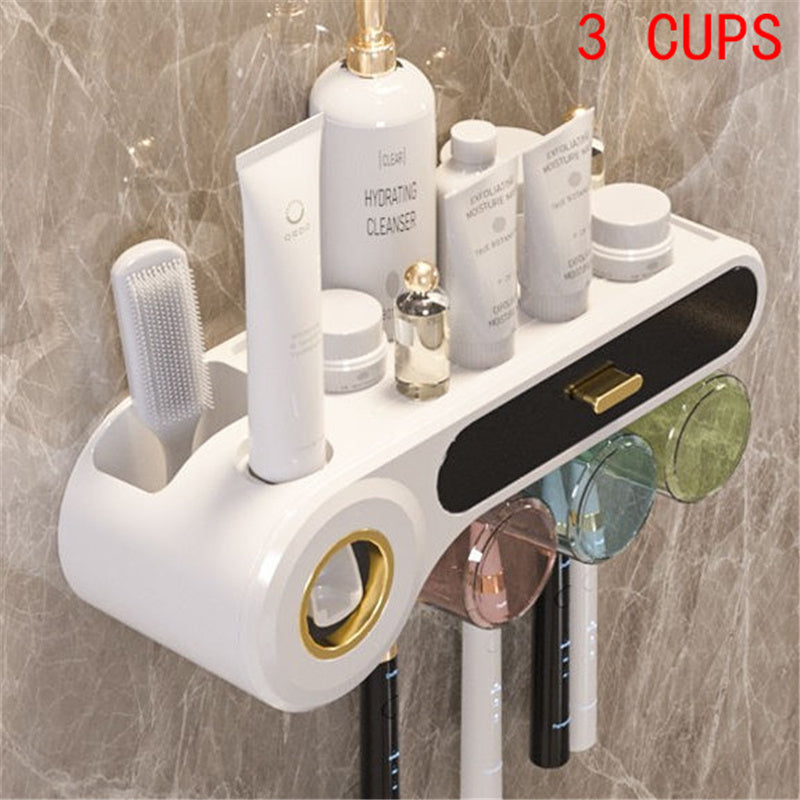 Multifunction Bathroom Toothpaste & Brush Dispenser