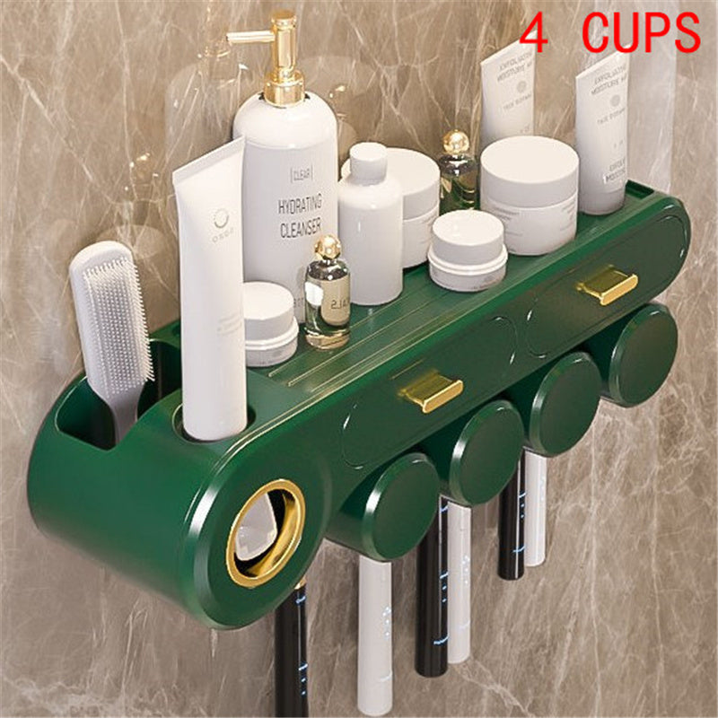 Multifunction Bathroom Toothpaste & Brush Dispenser