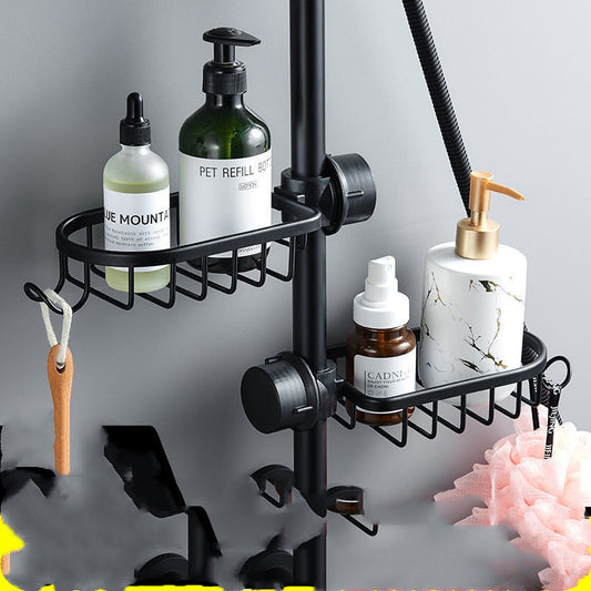 Aluminum Wall-Mounted Shower Storage Rack – Rustproof & Punch-Free