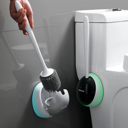 Wall-Mounted Toilet Brush with Silicone Head – Hygienic & Space-Saving