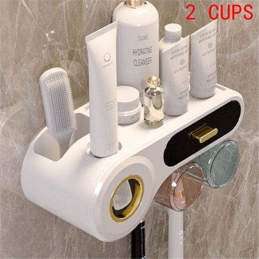Multifunction Bathroom Toothpaste & Brush Dispenser