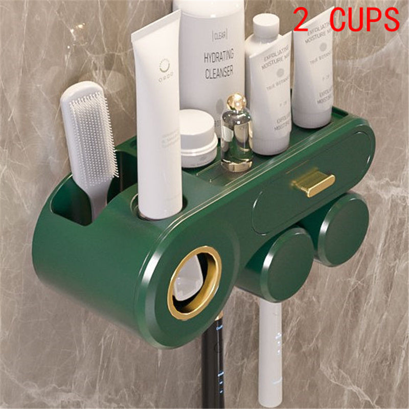 Multifunction Bathroom Toothpaste & Brush Dispenser