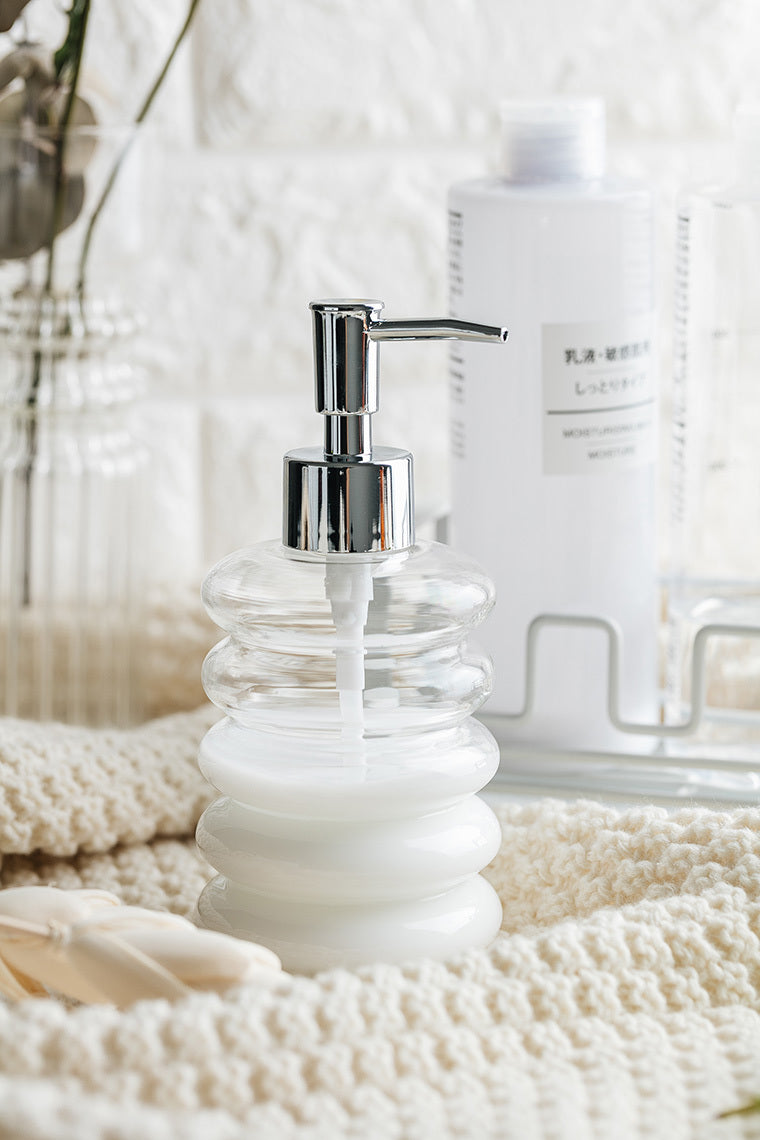 Glass Soap & Lotion Dispenser – Bathroom Countertop Bottle with Pump