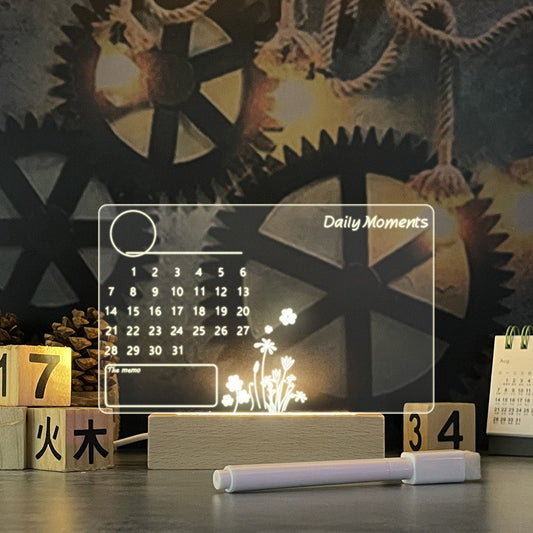 Creative LED Note Board Night Light  With Pen