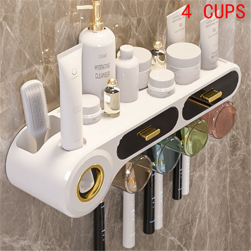 Multifunction Bathroom Toothpaste & Brush Dispenser