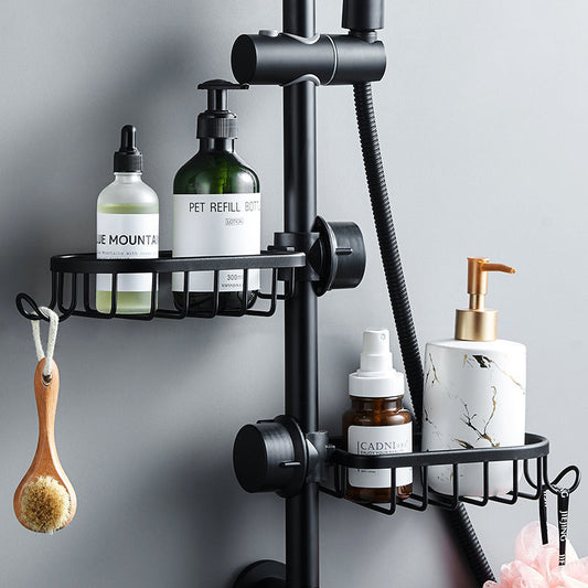Aluminum Wall-Mounted Shower Storage Rack – Rustproof & Punch-Free