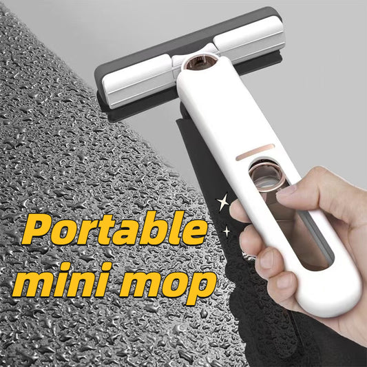 New Portable Self-NSqueeze Mini Mop, Lazy Hand Wash-Free Strong Absorbent Mop Home Cleaning Tools