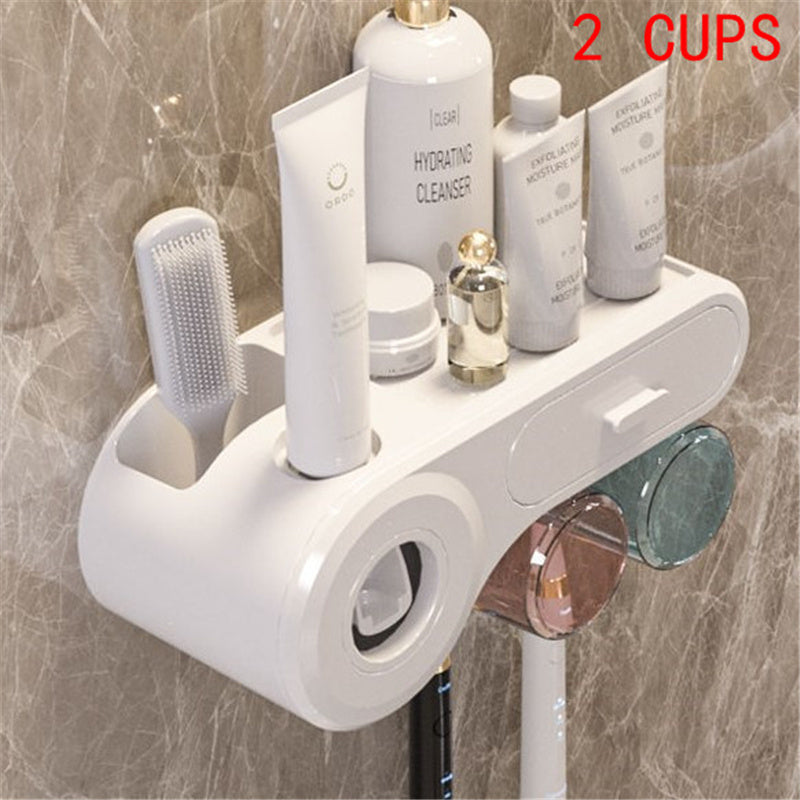 Multifunction Bathroom Toothpaste & Brush Dispenser