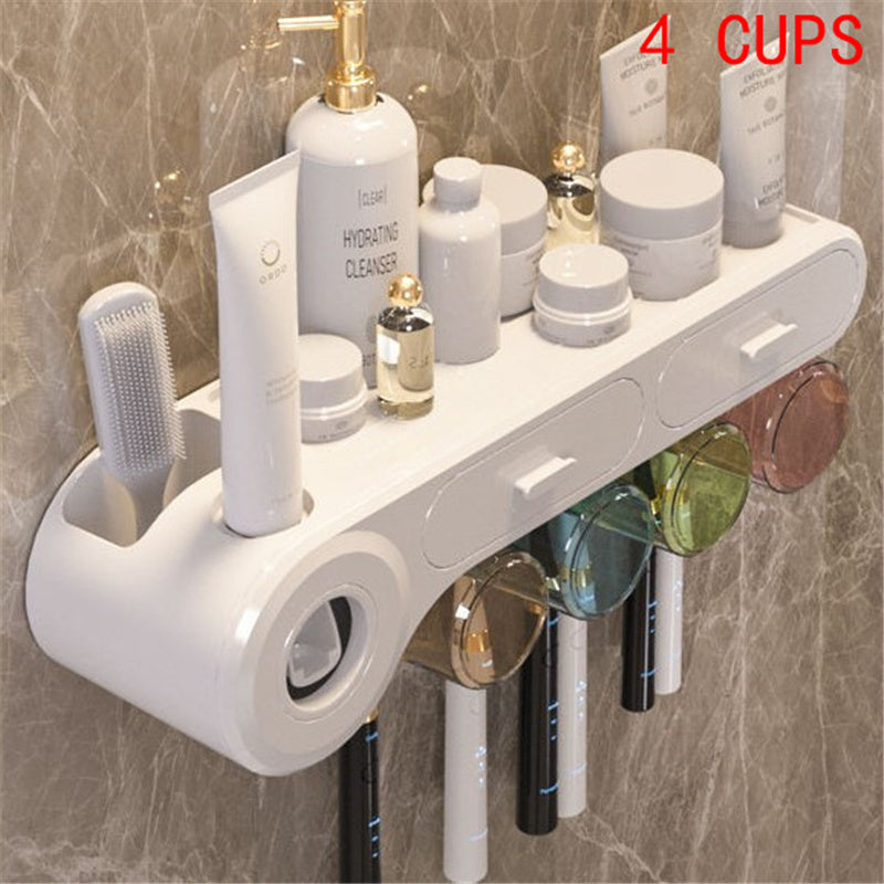 Multifunction Bathroom Toothpaste & Brush Dispenser