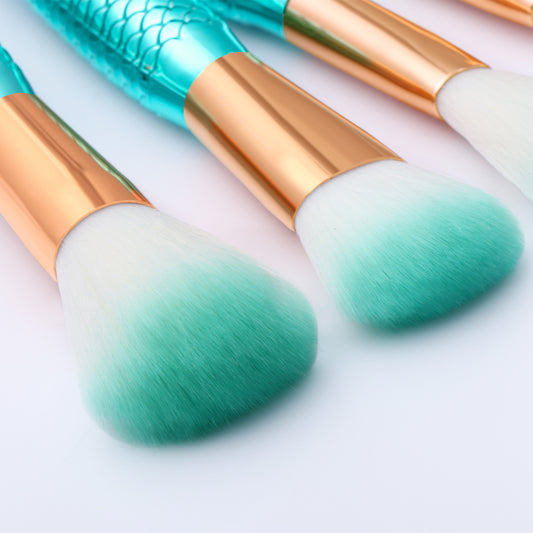 11pcs Makeup Brushes Kit New Mermaid Foundation Eyebrow Eyeliner