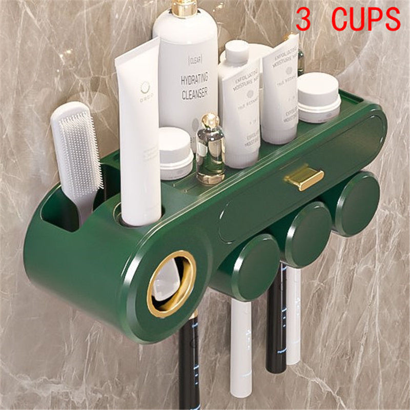 Multifunction Bathroom Toothpaste & Brush Dispenser