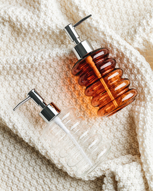 Glass Soap & Lotion Dispenser – Bathroom Countertop Bottle with Pump