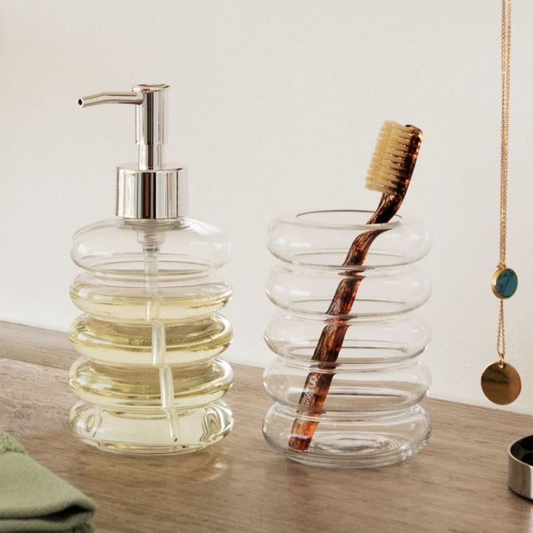 Glass Soap & Lotion Dispenser – Bathroom Countertop Bottle with Pump