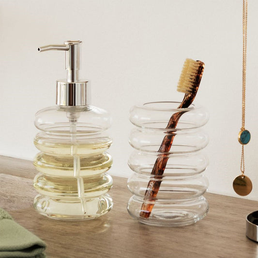Glass Soap & Lotion Dispenser – Bathroom Countertop Bottle with Pump