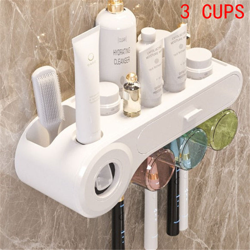 Multifunction Bathroom Toothpaste & Brush Dispenser